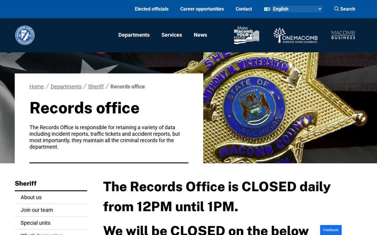 Macomb County 72-hour release record request channel